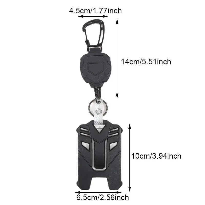 Retractable Badge Holder And Heavy Duty Badge Keychain With Belt Clip Tactical ID Card Holder image 4