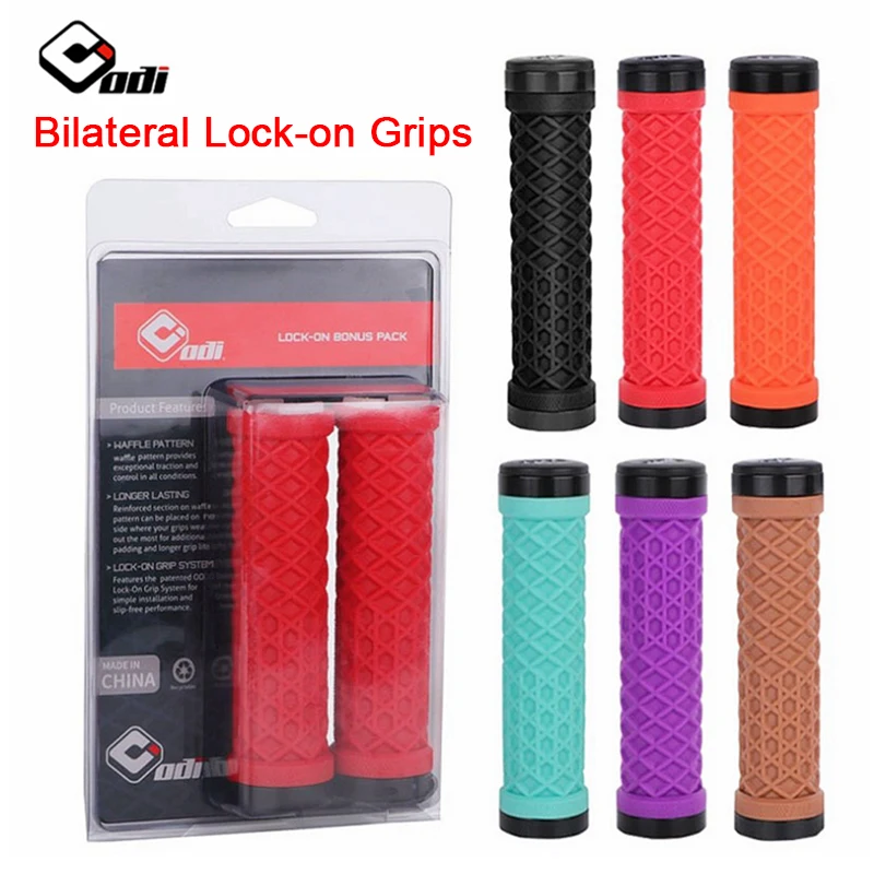 ODI Van Bicycle Handlebar Grips Sillicone Lock-On Anti-slip Shock Absorption MTB Double Lock Ring for BMX Folding Bike Parts