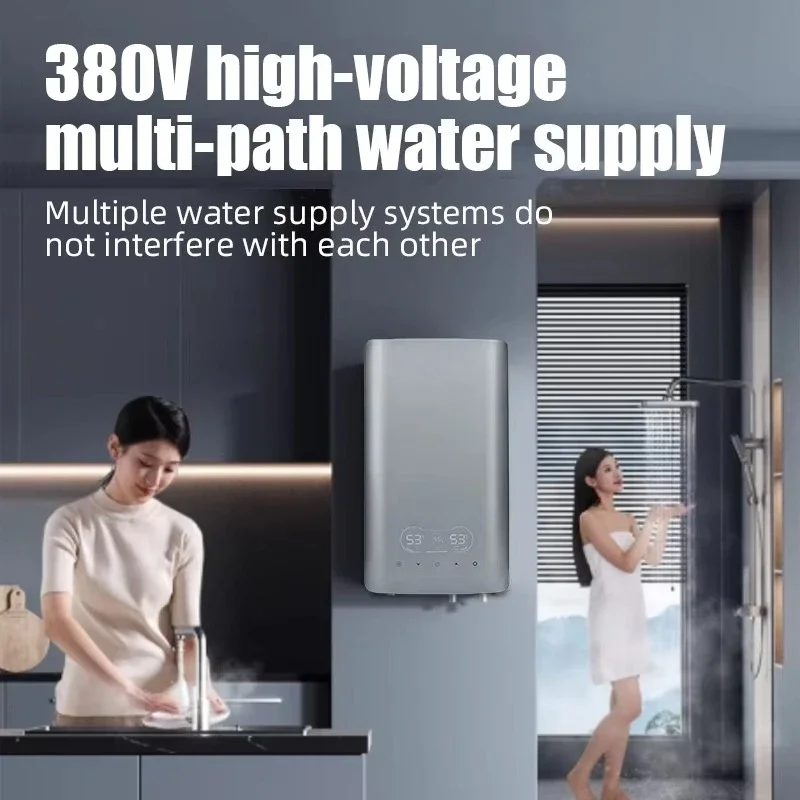 Whole House Shower Hot Water Heater 24KW 380V Tankless Instant 3 Phase Electric Water Heaters with Digital Display