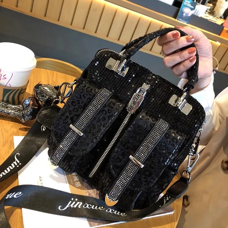 

New Fashion Women's Handbag Female Backpack Multi-purpose Sequin Crossbody Bag Trendy Korean Shoulder Bags