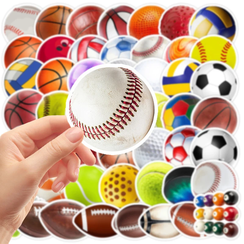 50PCS Colorful Sports Stickers Graffiti Decal Waterproof Backpack Guitar Skateboard Water Bottle Diary School Reward Kids Gift