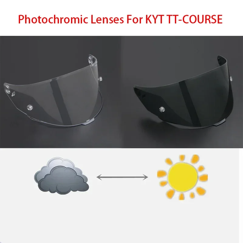 Lentes fotocromáticas Lente de proteção de capacete para KYT TT-COURSE