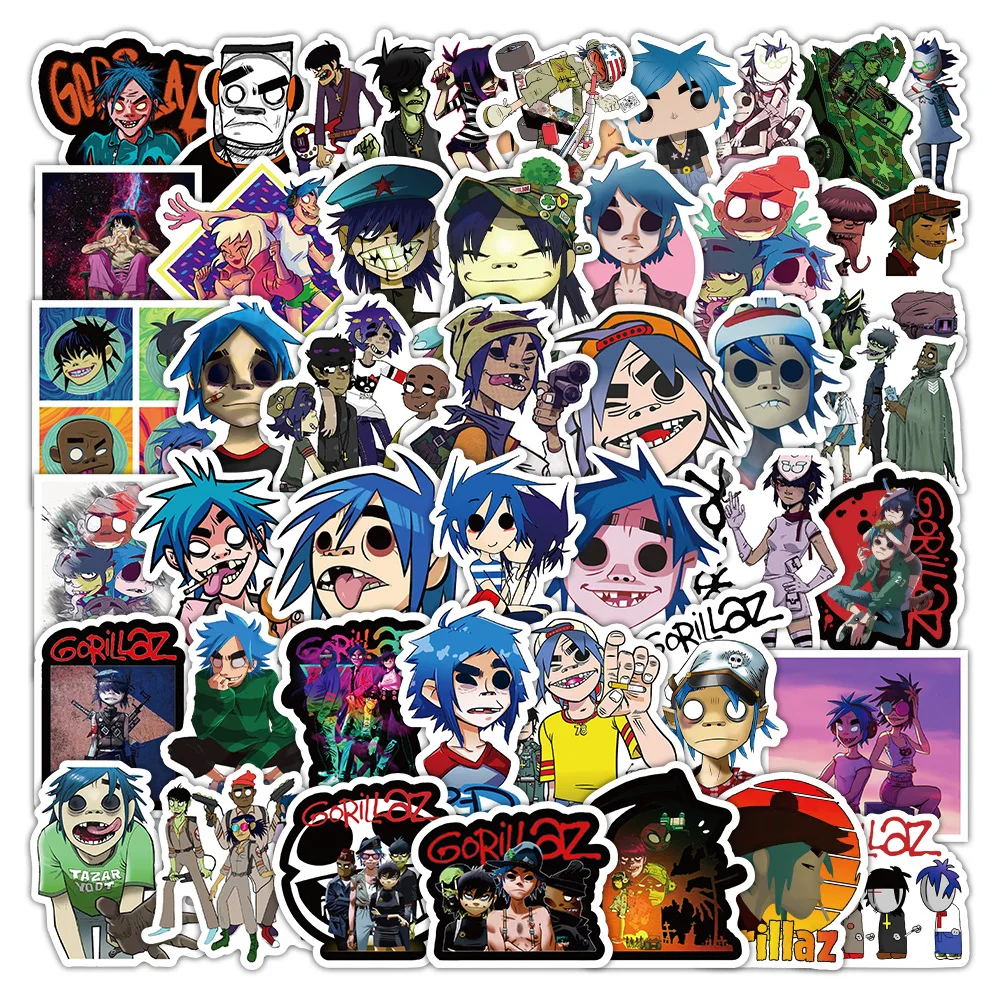 novos-53-adesivos-de-cartoon-gorillaz-para-bagagem-laptop-guitarra-telefone-diario-adesivos-de-vinil-a-prova-d'Agua