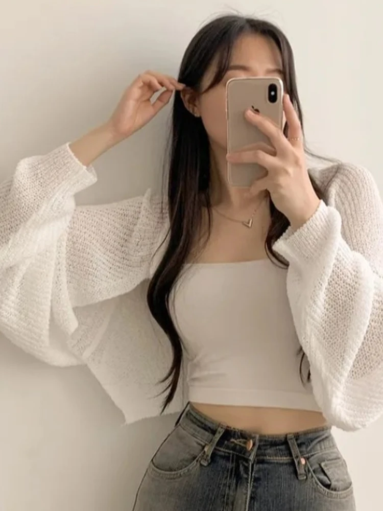 

Loose Knitted Open Cardigan Women's Thin Batwing Sve Design Sensation Gentle Sunscreen awl Top Korean Sle Commute Wind