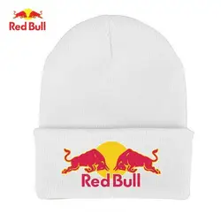 Red Bull Strickmütze, weich und warm, für Damen und Herren, Herbst und Winter, warme Freizeitmütze, gehäkelte bestickte Mütze