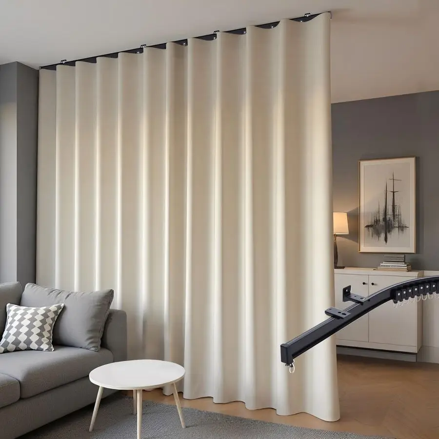 

Шторы-перегородки блэкаут и комплект карнизов для потолка, настенный крепеж, сверхширокий карниз, гибкий раздвижной карниз для штор R