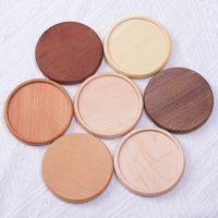 8.8cm Round Walnut Wood Coaster Durable Stand Mug Tea Coffee Cup Pad Heat Resistant Beech Wood Coaster Table Tableware Decor