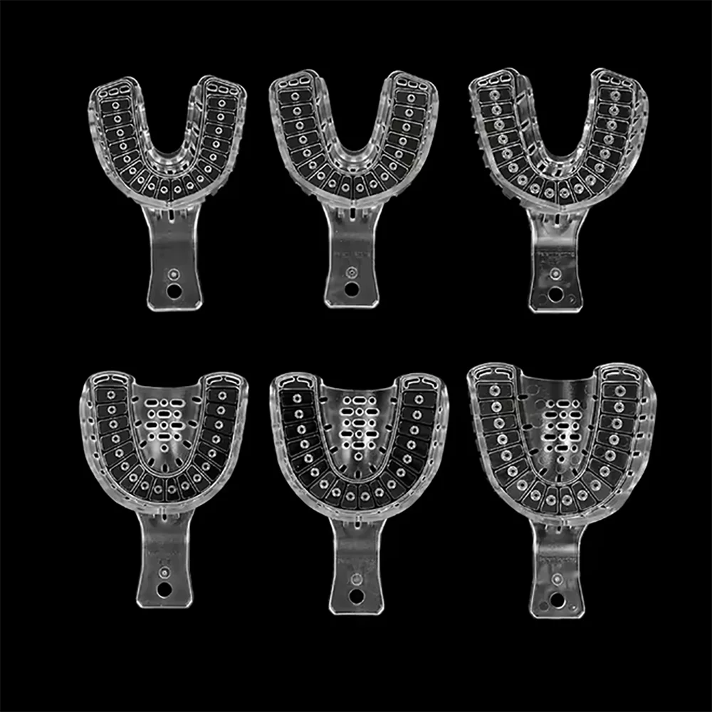 

6Pcs/set Dental Implant Impression Tray S/M/L High Temperature Plastic Teeth Holder Trays Dentist Tool Material