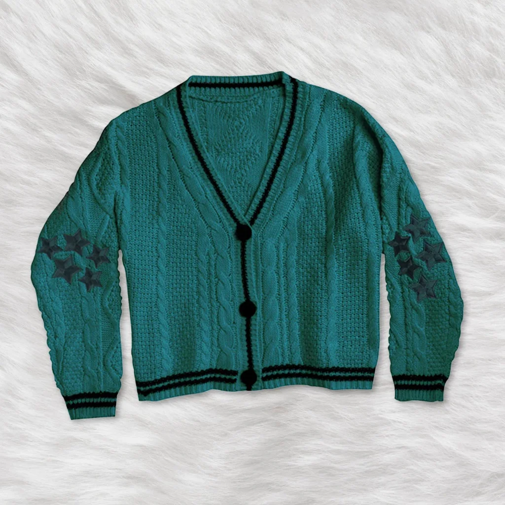 Taylr-malha Cardigan, rosa, verde, cinza, 001