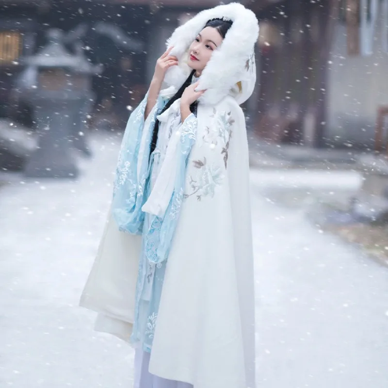 Winter Long Warm Wedding Capes White Wedding Cloak Floor Length Bride Shawl Faux Fur Cape Coat Adult Bridal Wrap