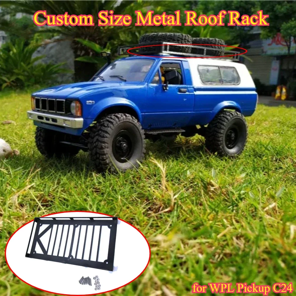 For WPL Pickup Custom Size Metal Roof Rack Cosmetic Decor Mod Upgrade Parts RC Truck Replacement Spare Model Accessories