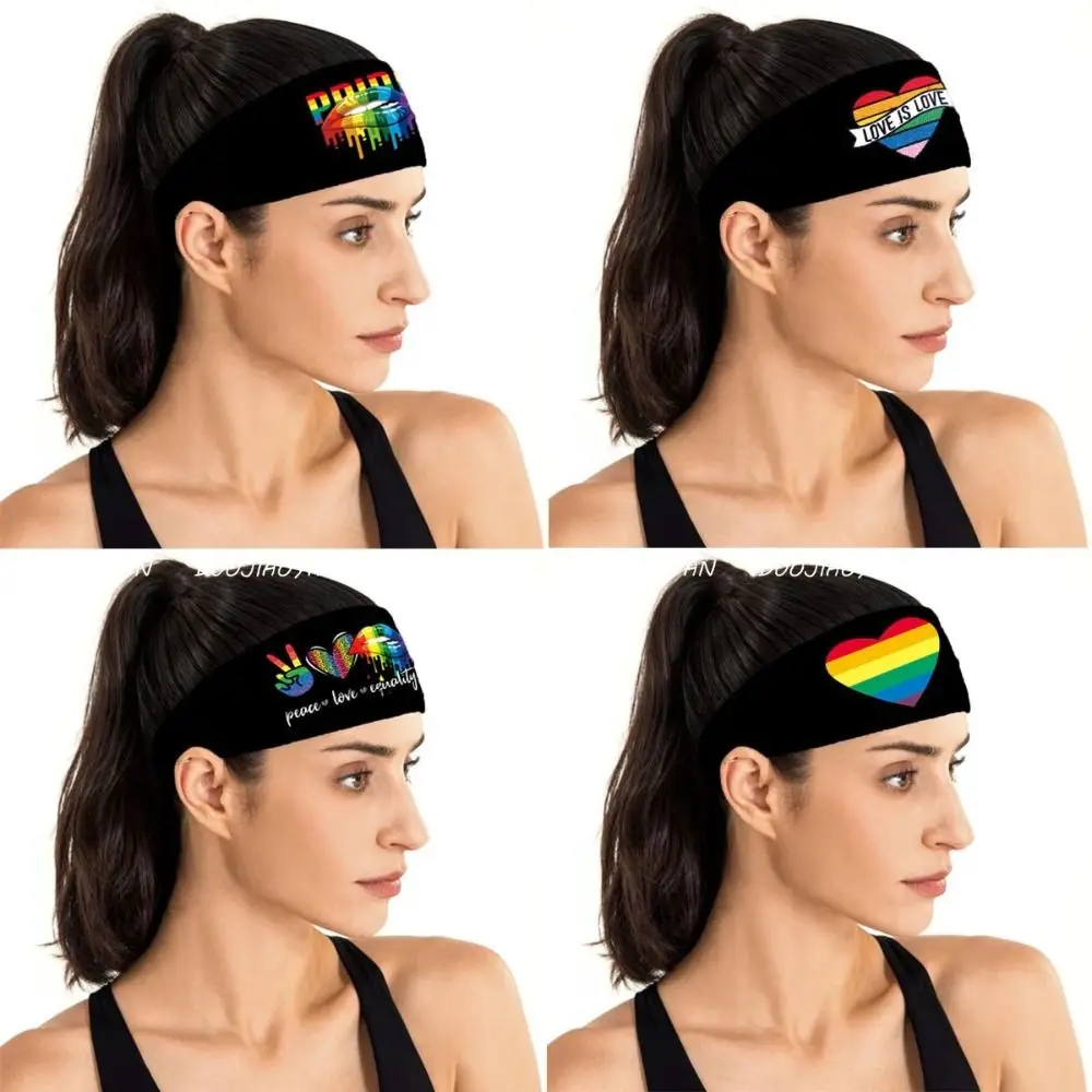 

Hair Accessories Parade Rainbow Elastic Headband Letter Heart Rainbow Headband Stretch Headwear Sports Hairband Daily