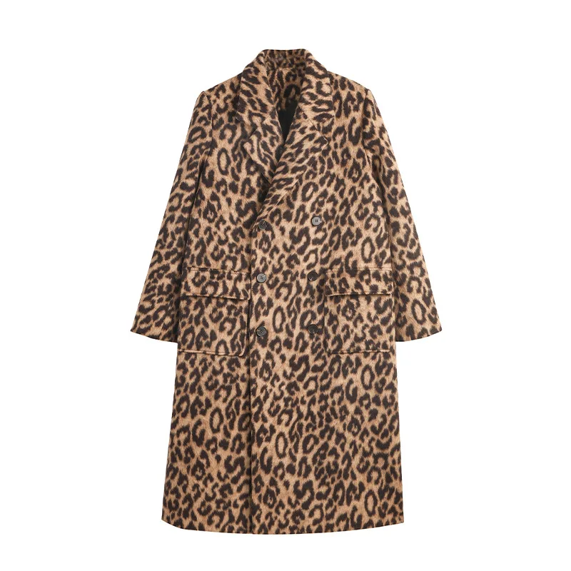 Elegant Leopard Print Fur Coat,Women\'s Casual Loose Thick Long Coat Autumn and Winter Fleece High Quality Coat