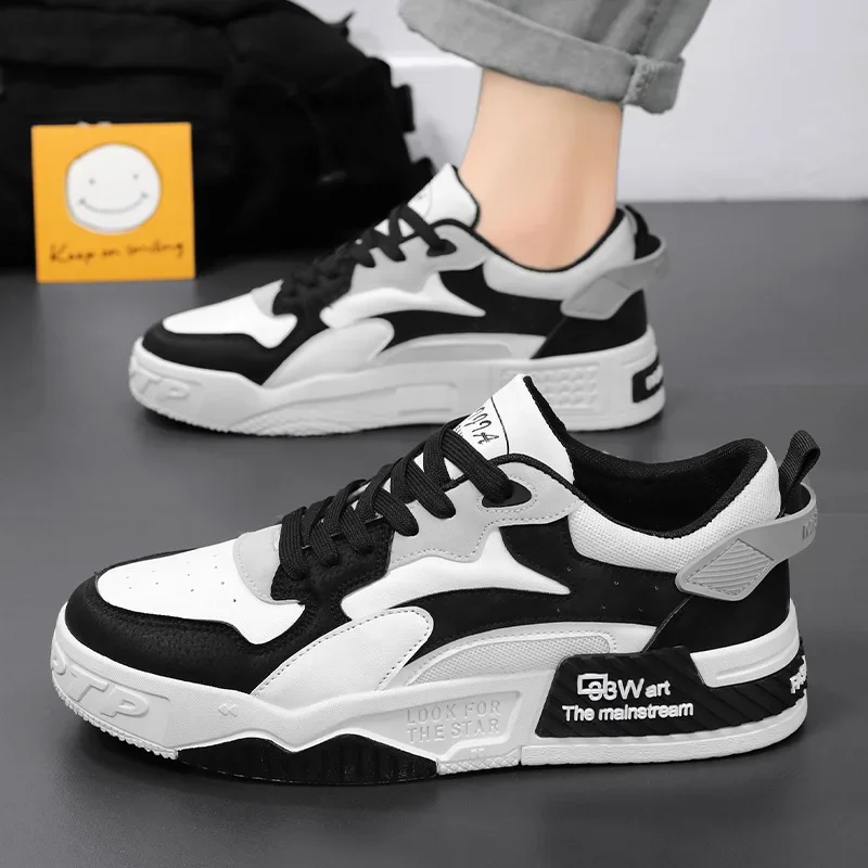 Nieuwe Mannen Sport Mannen Comfortabele Platform Schoenen 2024 Fashion Lace Up Gevulkaniseerde Schoenen Witte Casual Sneakers Zapatillas