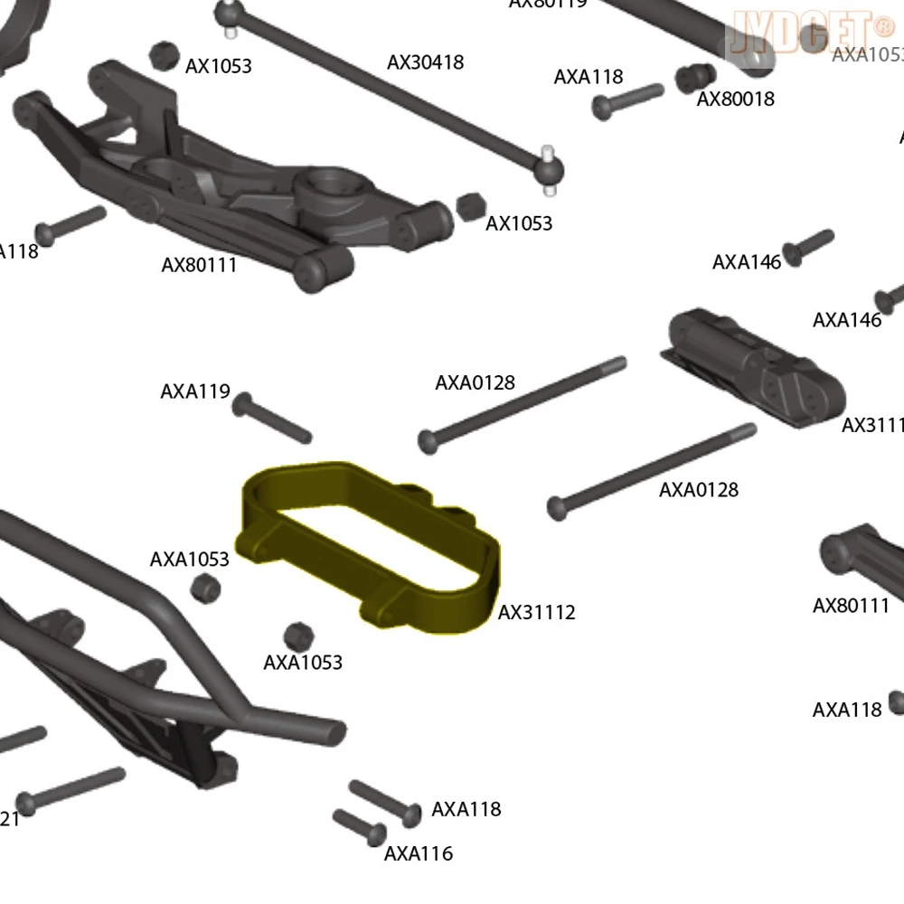 Aluminium-Frontstoßstangenabsorber # AX31112 für RC Crawler 1/10 Rock Electric Axial Racing Yeti AX90026 AX90025