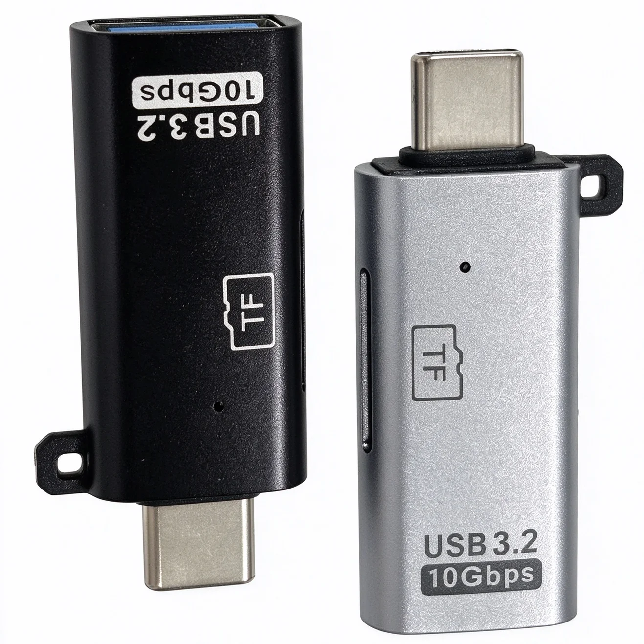 2-in-1 USB-C to USB 3.2 10Gbps OTG & Micro SD TF Card Reader Aluminum Alloy Type-C Card Reader for Laptop Phone Tablet Camera