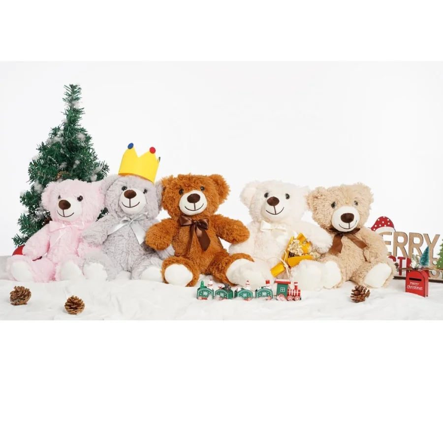 5 Stück Bären Kuscheltiere Plüschtiere Geschenk für Kinder Freundin, 13,5 Zoll Kuschelbären für Weihnachten Valentinstag Geburtstagsgeschenk – Detail 1