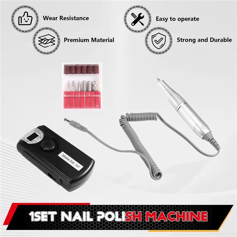 Rechargeable Nail Polish Grinder Professional Nail Drills Rechargeable Portable Nail EU Plug-Y48A