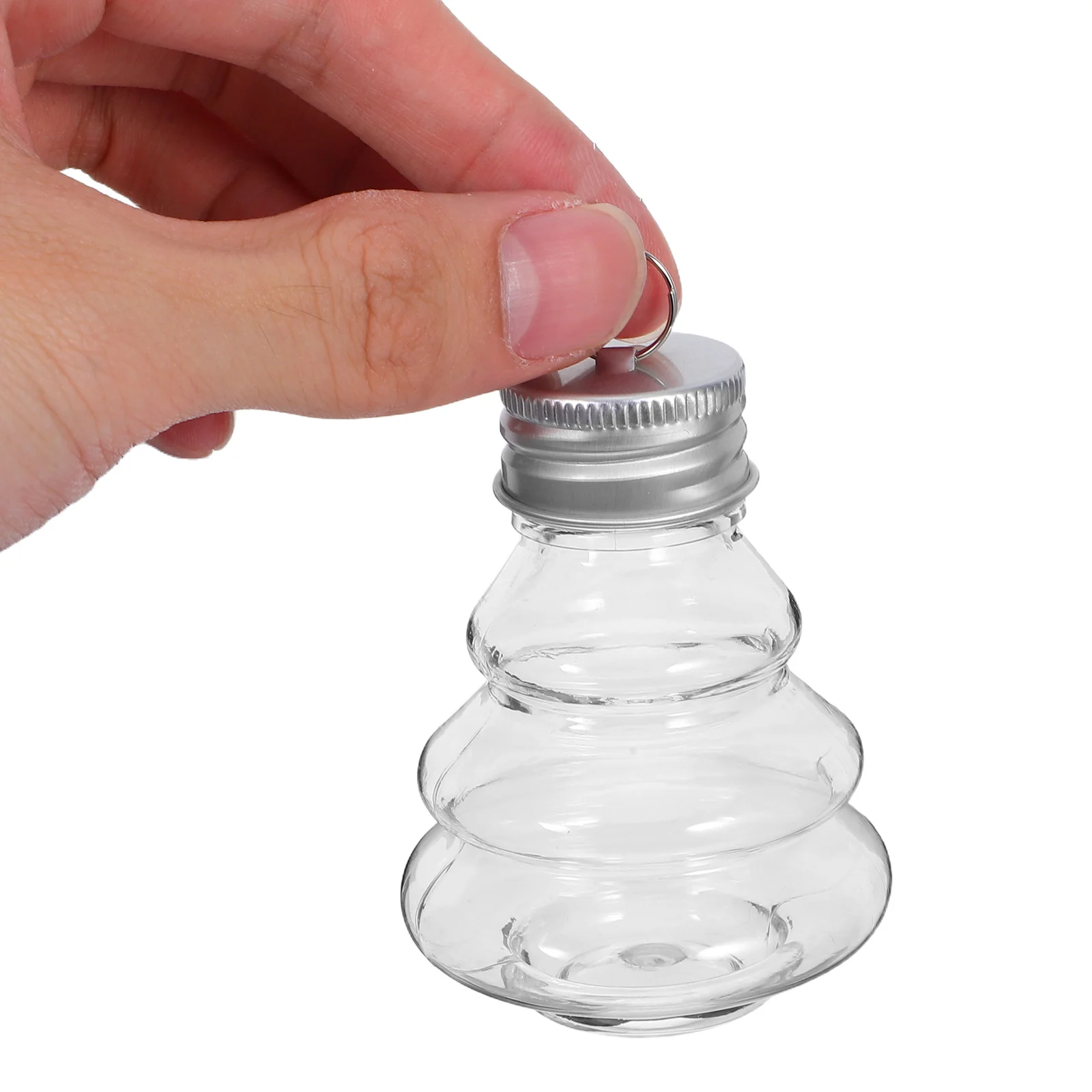 

20pcs Tree Shaped Clear Plastic DIY Craft Fillable Sphere Ball Hanging Bauble Juice Bottle Xmas Water Bottle Wedding Decor