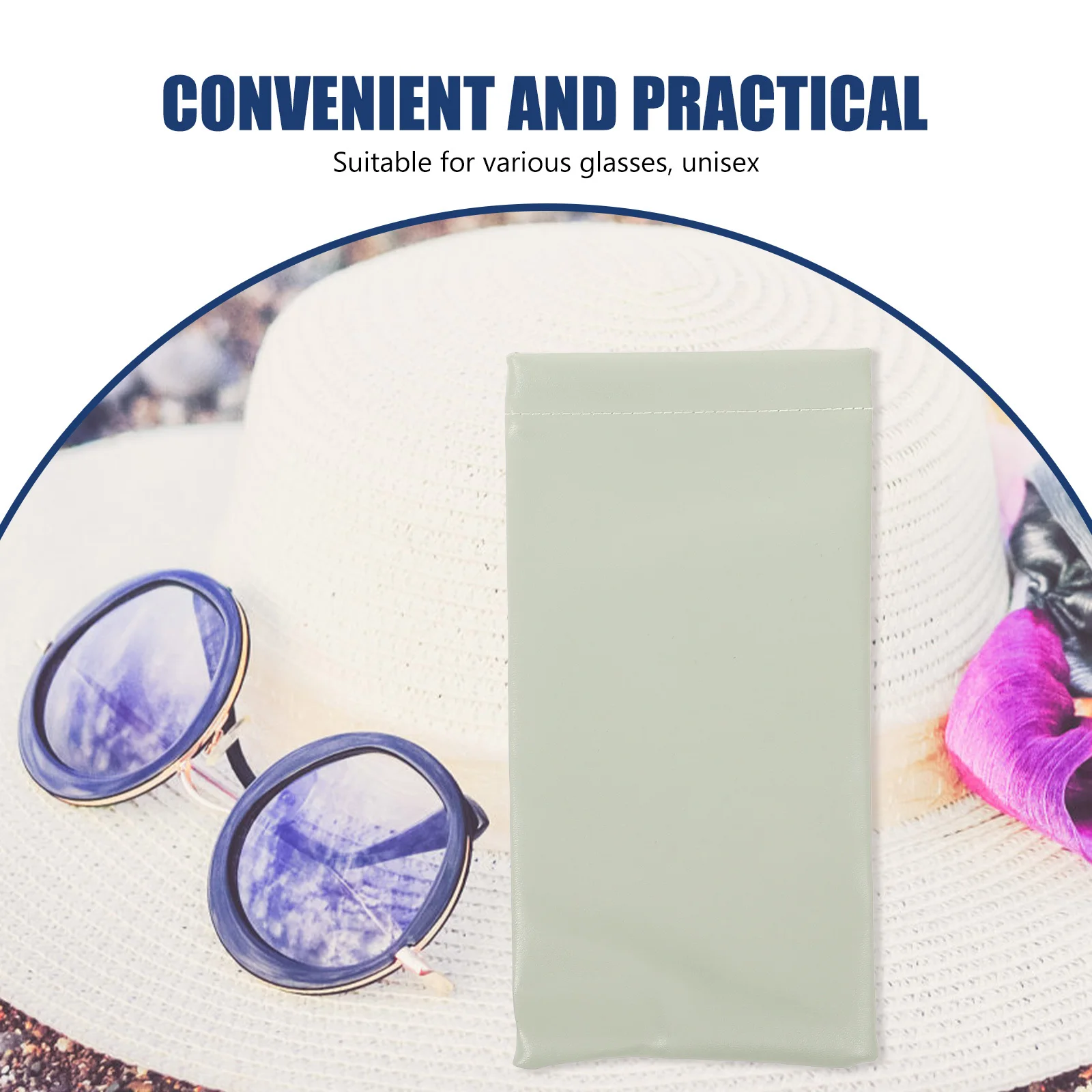 

2Pcs Soft Eyeglass Cases for Women PU Material Sunglasses Holder Reading Glasses Pouch Durable Scratchproof Travel Organizer