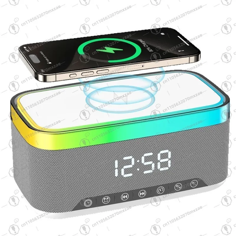 

A911 Multifunctional Bluetooth Speaker Bedside Ambient Lamp Wireless Charger Desktop Night Light Induction Audio