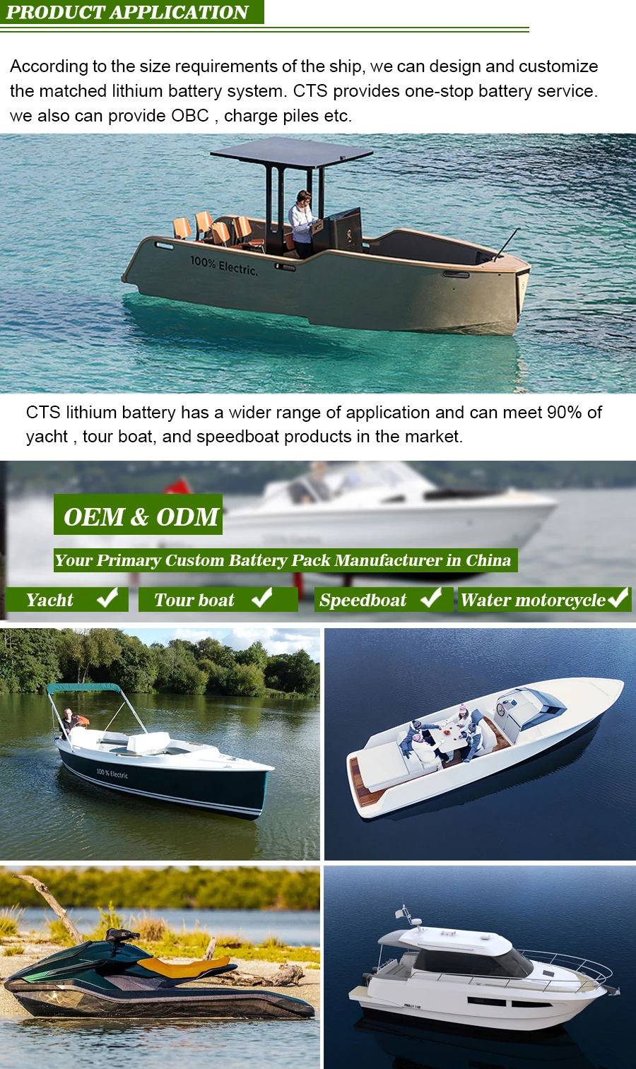 CTS 96V 200Ah LiFePO4 Marine Battery Pack Manufacturer for Electric Boat Propulsion System OEM Solution view 4