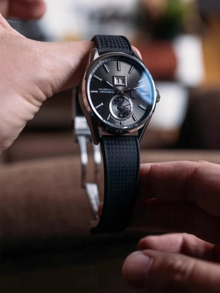 Fit For IWC Watch 20mm 22mm FKM Rubber Watch Strap Quick Release Bar Watch Band With 316L Stainless Steel Folding Buckle