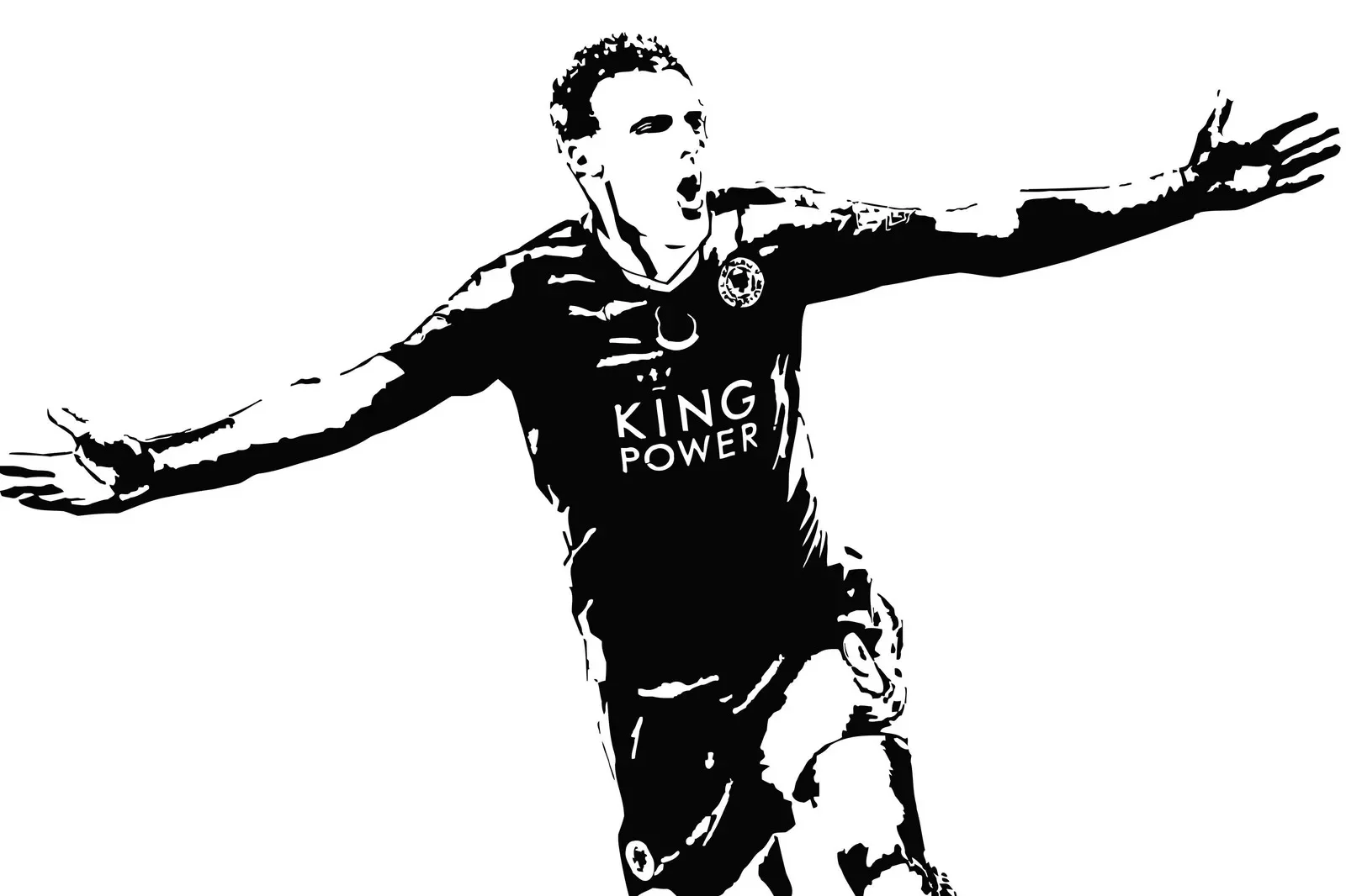 

Jamie Vardy king power Footballer Soccer football player Vinyl Decal Wall Art Sticker removeable decor self-adhesive