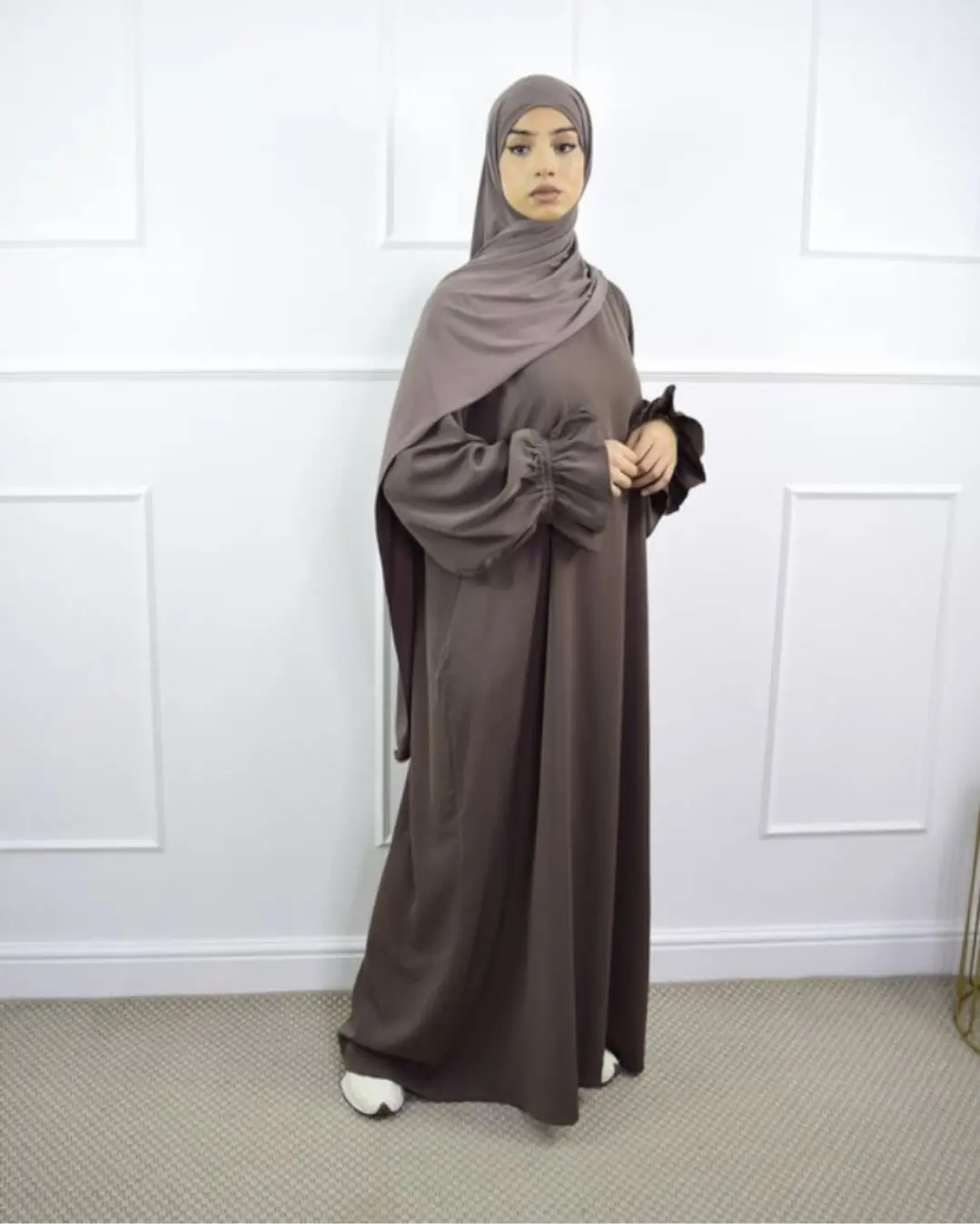 Fashion Muslim Long Dress Muslim Djellaba Robe Female Full Length hijab Outerwear Abaya Robes With scarf Women Clothing