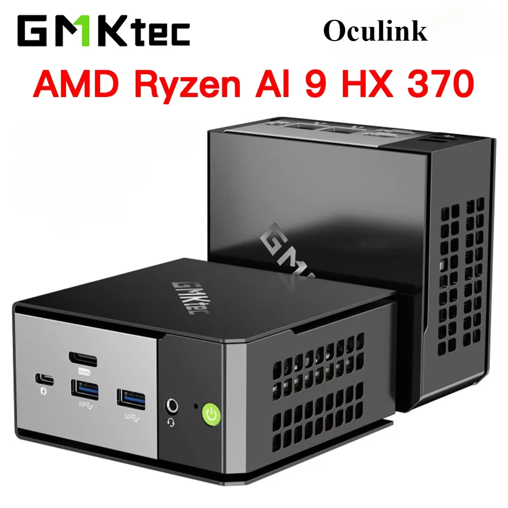 GMKtec EVO-X1 Ryzen Al 9 HX 370 MINI PC Radeon 890M LPDDR5 7500MHz 32GB 1TB WIFI6 BT5.2 2.5G Lan USB4.0 Desktop Game Computer