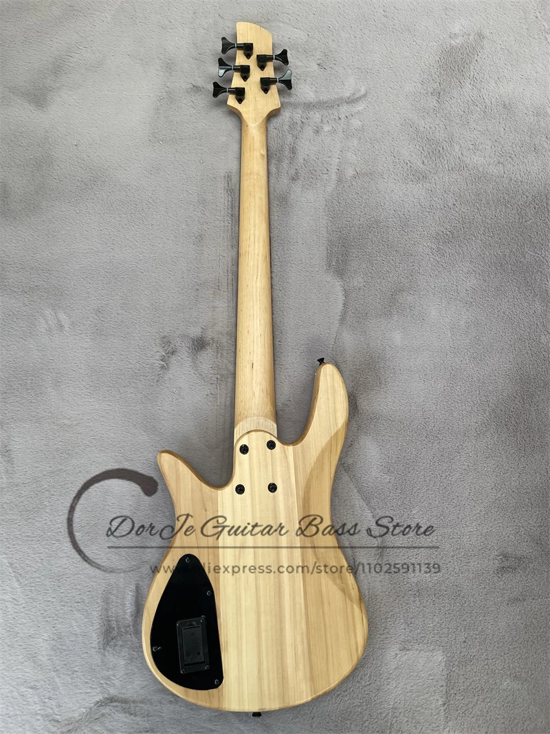 5 String Bass Guitar Taiji Yin Yang Bass Maple wood Purple Sapwood Solid Board Alder Body Maple Neck Purple Sapwood Fingerboard