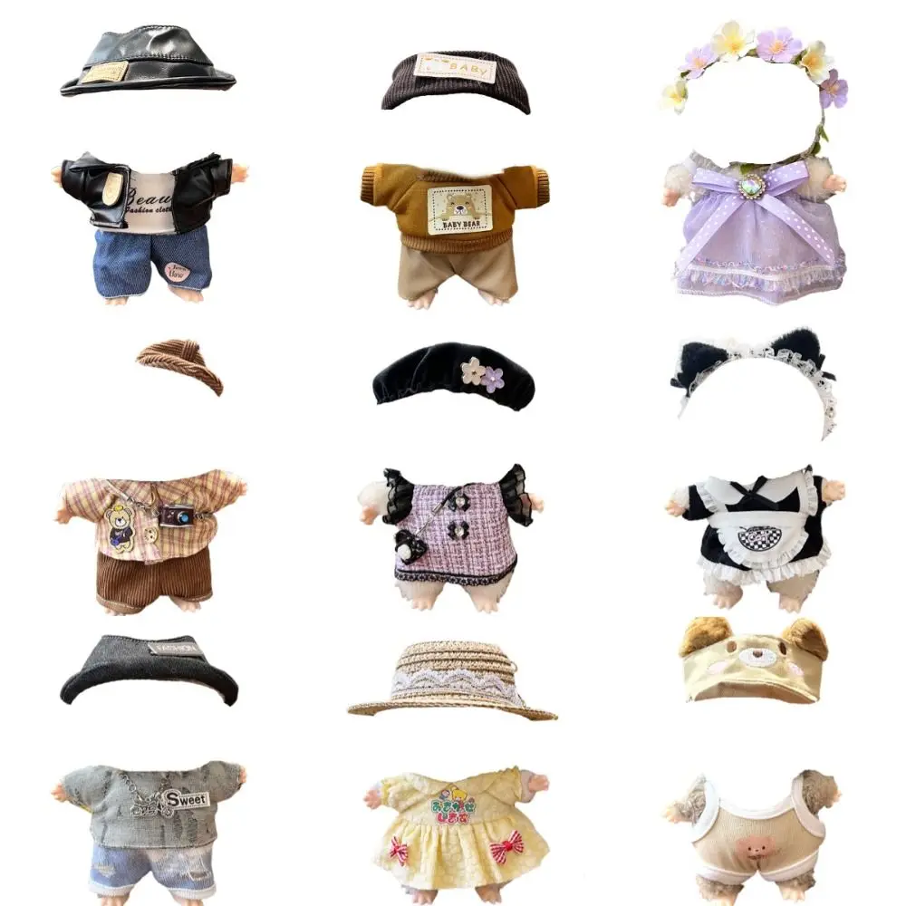 Vêtements de poupée multicolores à la mode, faits à la main, bricolage pour ensembles de vêtements Labubu, remplacement pour jupe, costume, poupée en coton