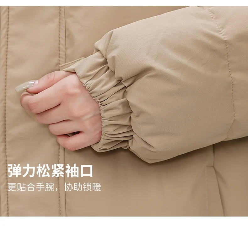 Winter Long Puffer Coat for Women Hooded Quilted Windproof Warm Zip Up Outerwear Russian Cold Weather Snow Jacket Over Knee Cozy