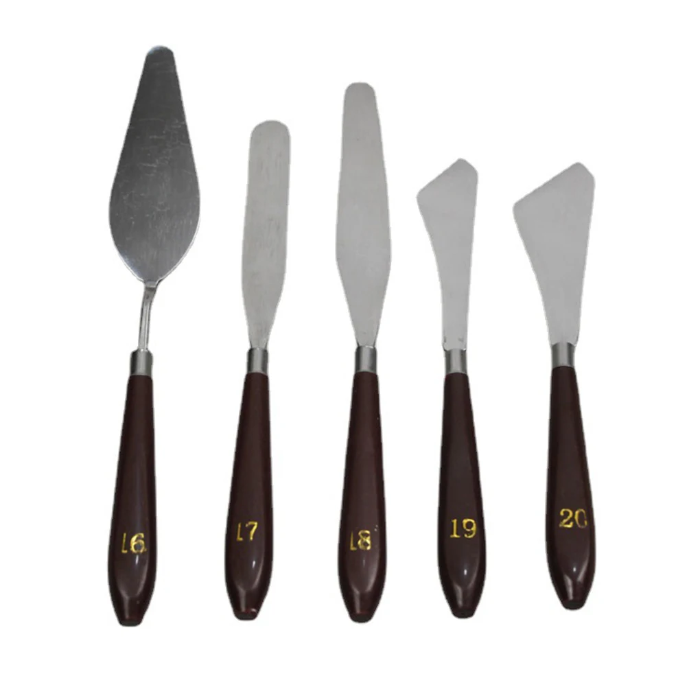 Stainless Steel Spatula Drawing Decorating Artist Crafts Oil Painting Shovel Plastic Students Scraper Tools 16