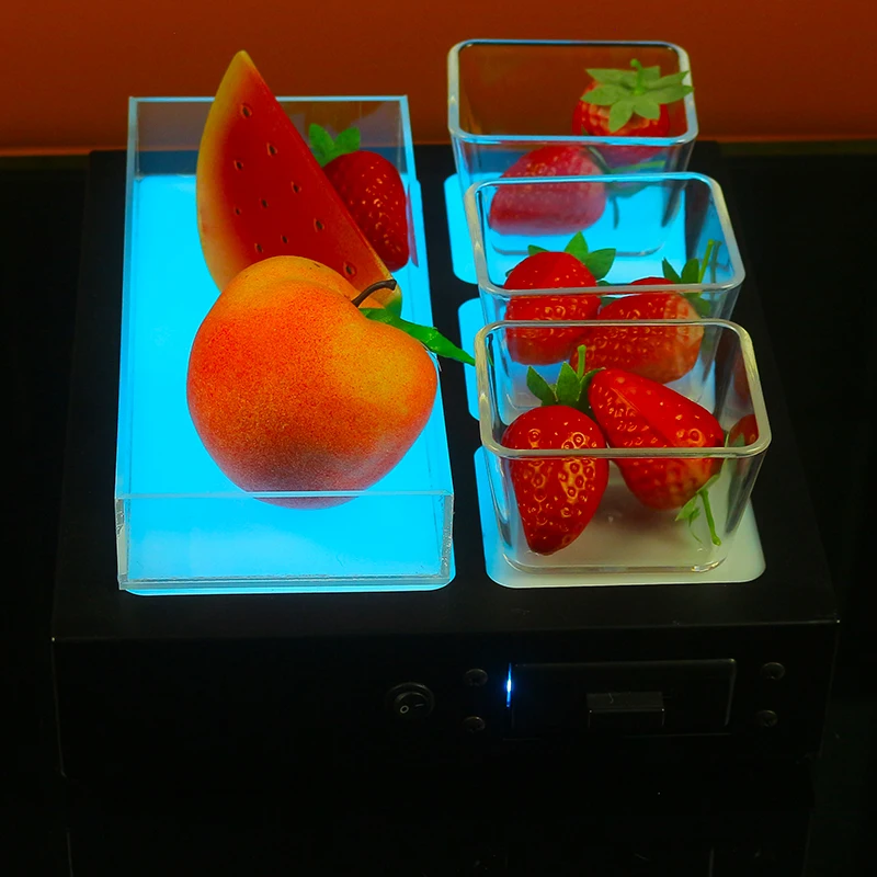 Rechargeable LED Luminous Fruit & Snack Tray Decorative Lighting Food Service Plate for Nightclub Bar