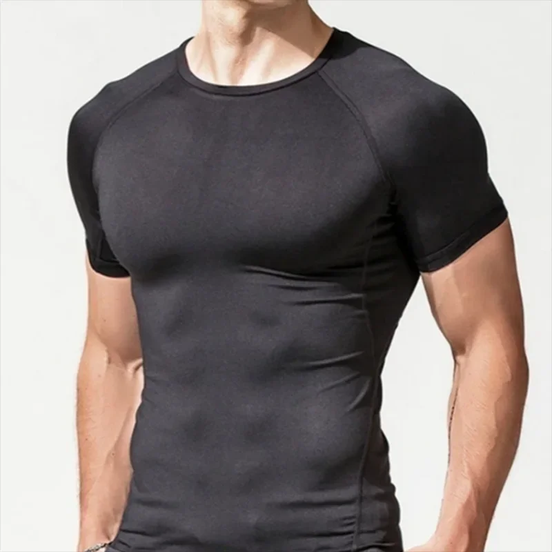 Men's T-Shirt Summer Sportswear Running T-Shirt Quick-Drying Stretch Sweatshirt Men's Fitness T-Shirt Training Sports Top