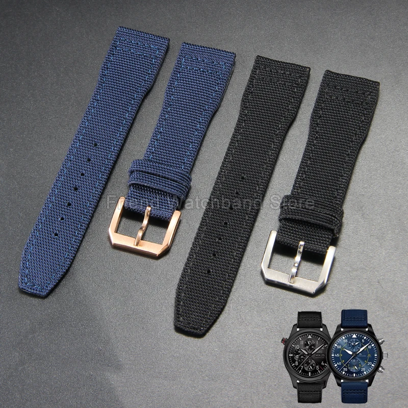 Wear-Resistant Soft-Touch Nylon Watch Bracelet Black Blue Green for IWC Portofino Little Prince Portuguese Chronograph Watchband