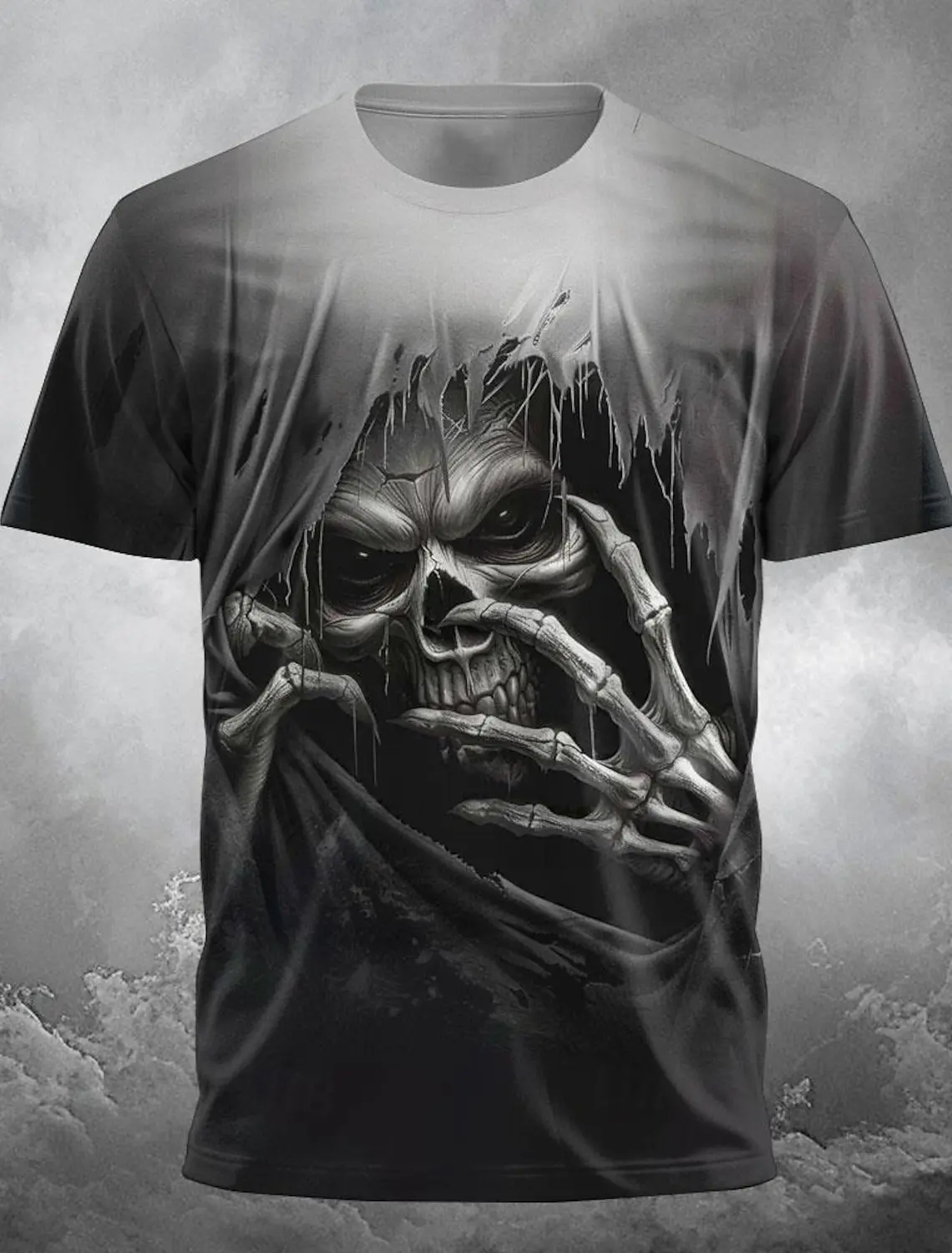 3D Gothic Print T-S… - image