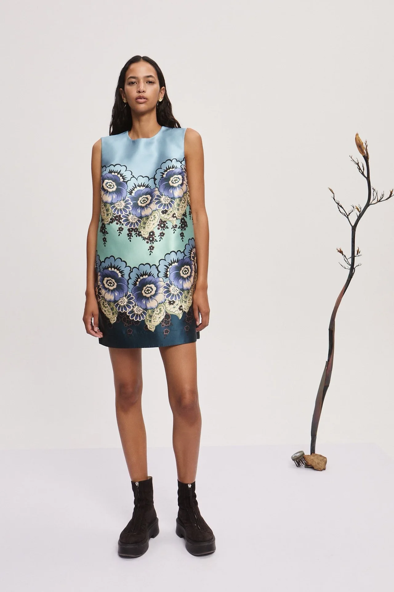 Zijdeachtig printvest Dr Dames zomer Faion hoge taille Svel rond Ne Travel Photoaphy Veelzijdige ort rok