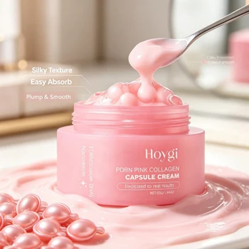 Korean PDRN Pink Collagen Capsule Cream Anti-Wrinkle Hydrating Moisturizer Cream Firming…
