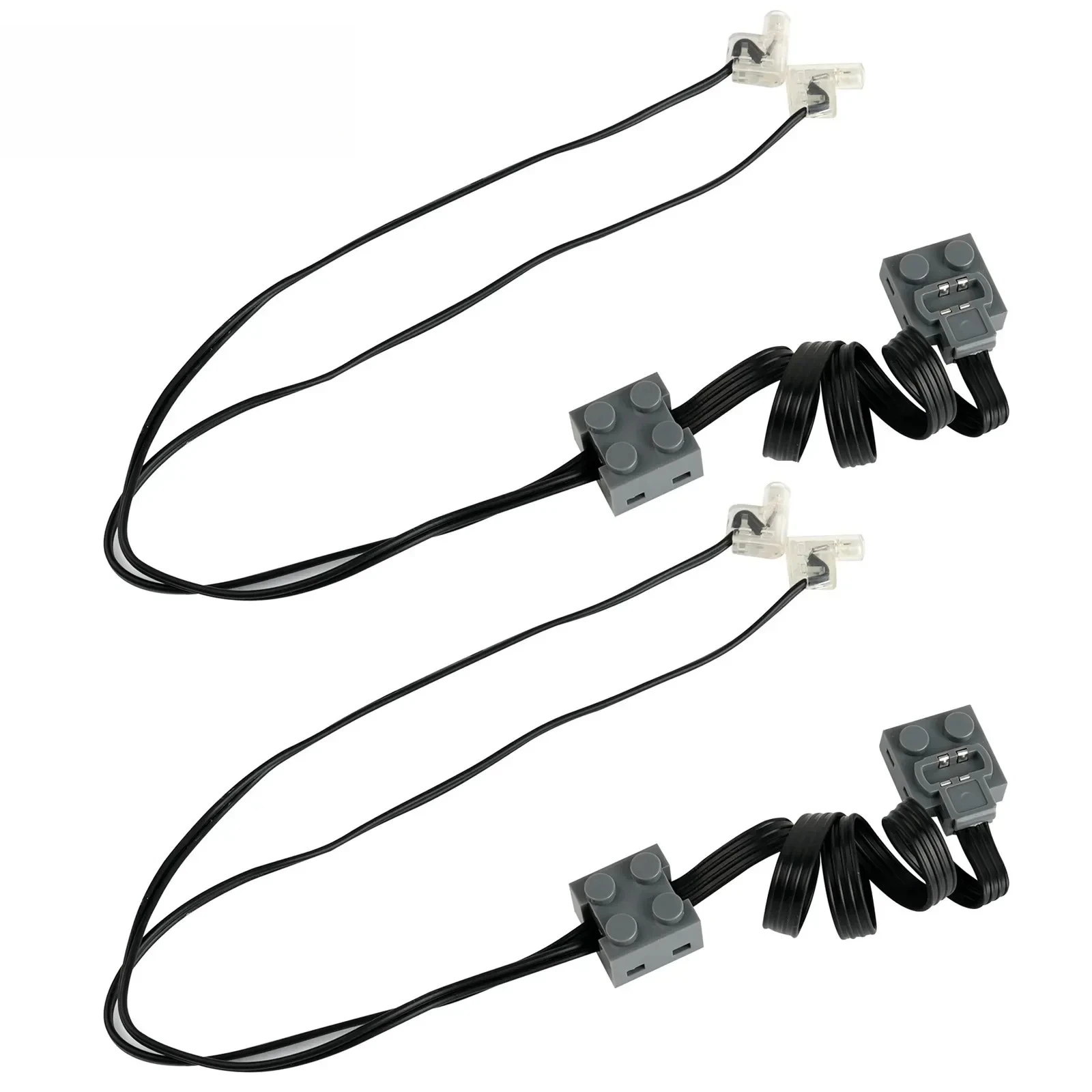 2PCS MOC Power Functions Parts LED Light Link Line Cable 8870 Compatible Major Brand Switch 8869 Car Train Light Modification