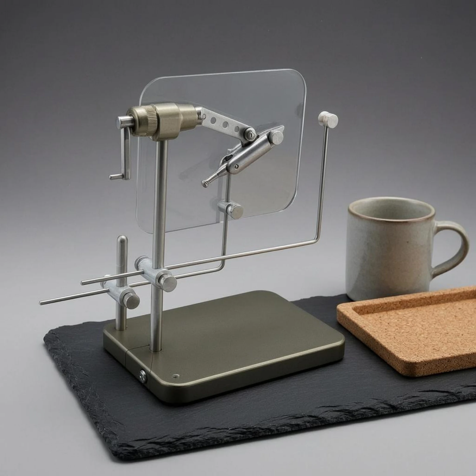 Fly Tying Bench Vise 360-Degree Rotation Rotary Fly Tying Vise Clamp Stand Weighted Base Fishing Gear Stainless Steel