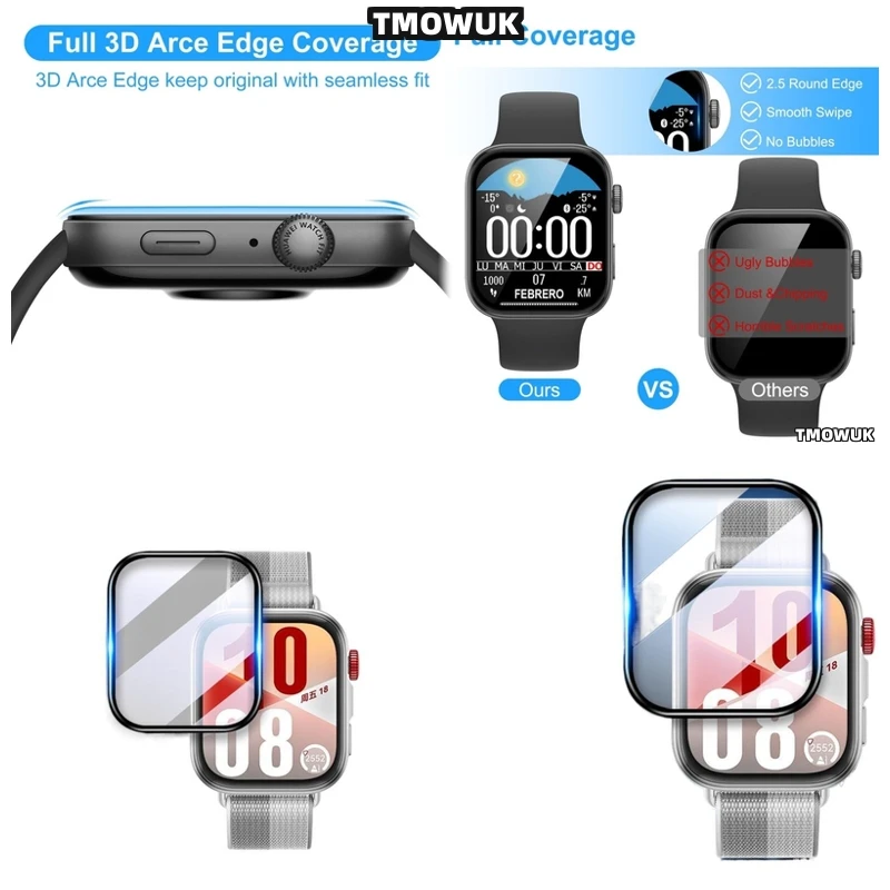 

For Huawei Watch Fit4 Fit 4Pro Bubble-Free Hydrogel Film With Self-Healing Technology For Curved Screens2