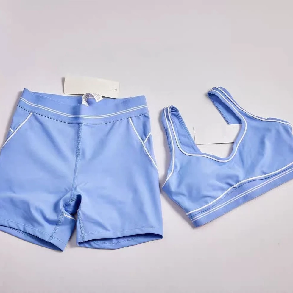 

LO 2 Pieces Set For Woman Shorts Sports Top and Pants Yoag Sets Lady Gym Soft Leggings Clothes Short Daily Running Sets