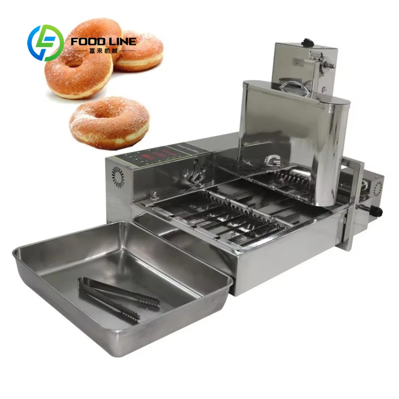 Customized size Automatic 4-row Donut Fryer Manufacturer Electric 110V 220V Donut Manufacturing Equipment Factory