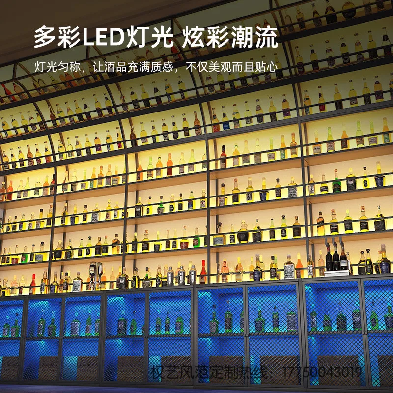 Designer Creative Counter Bar Background Cabinet Wall  Music Restaurant Partition Wine Rack