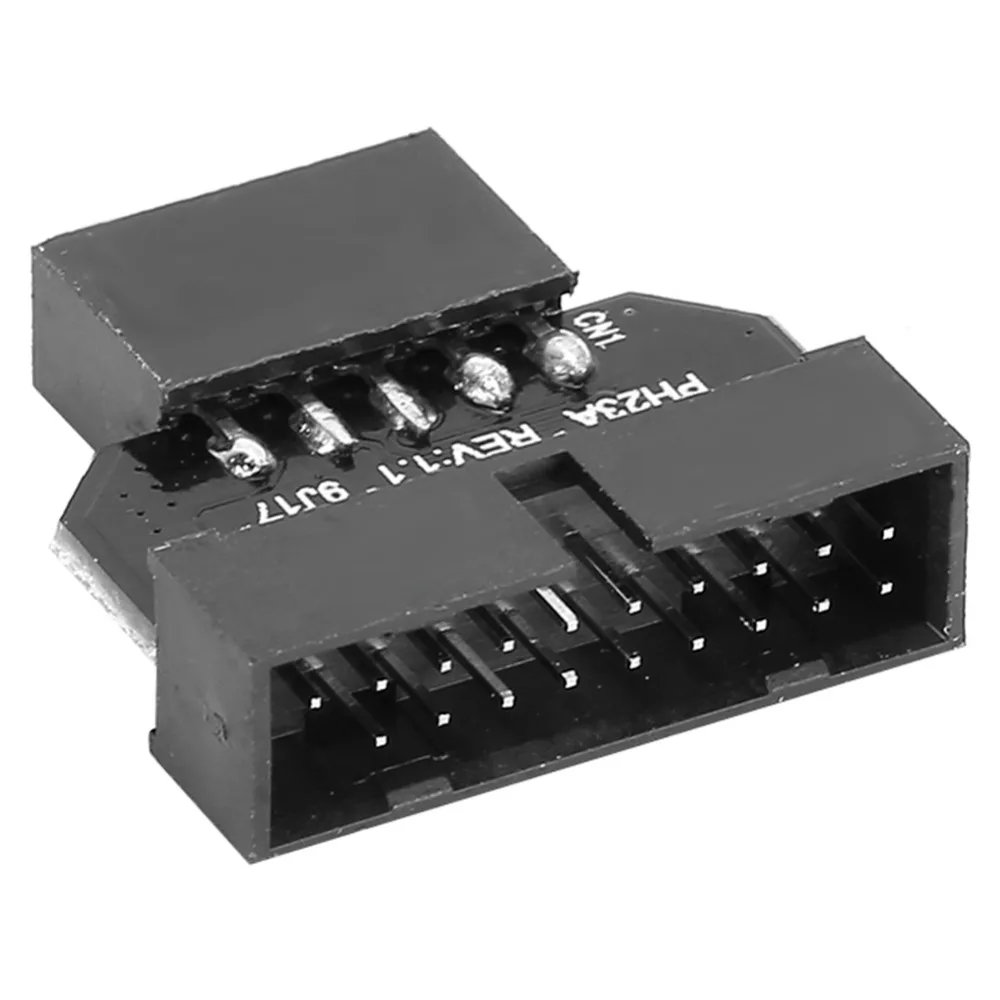 USB 2.0 9Pin to USB 3.0 19P Motherboard Header Adapter, PH23A Black USB 3.0 19P Adapter Motherboard Header Adapter