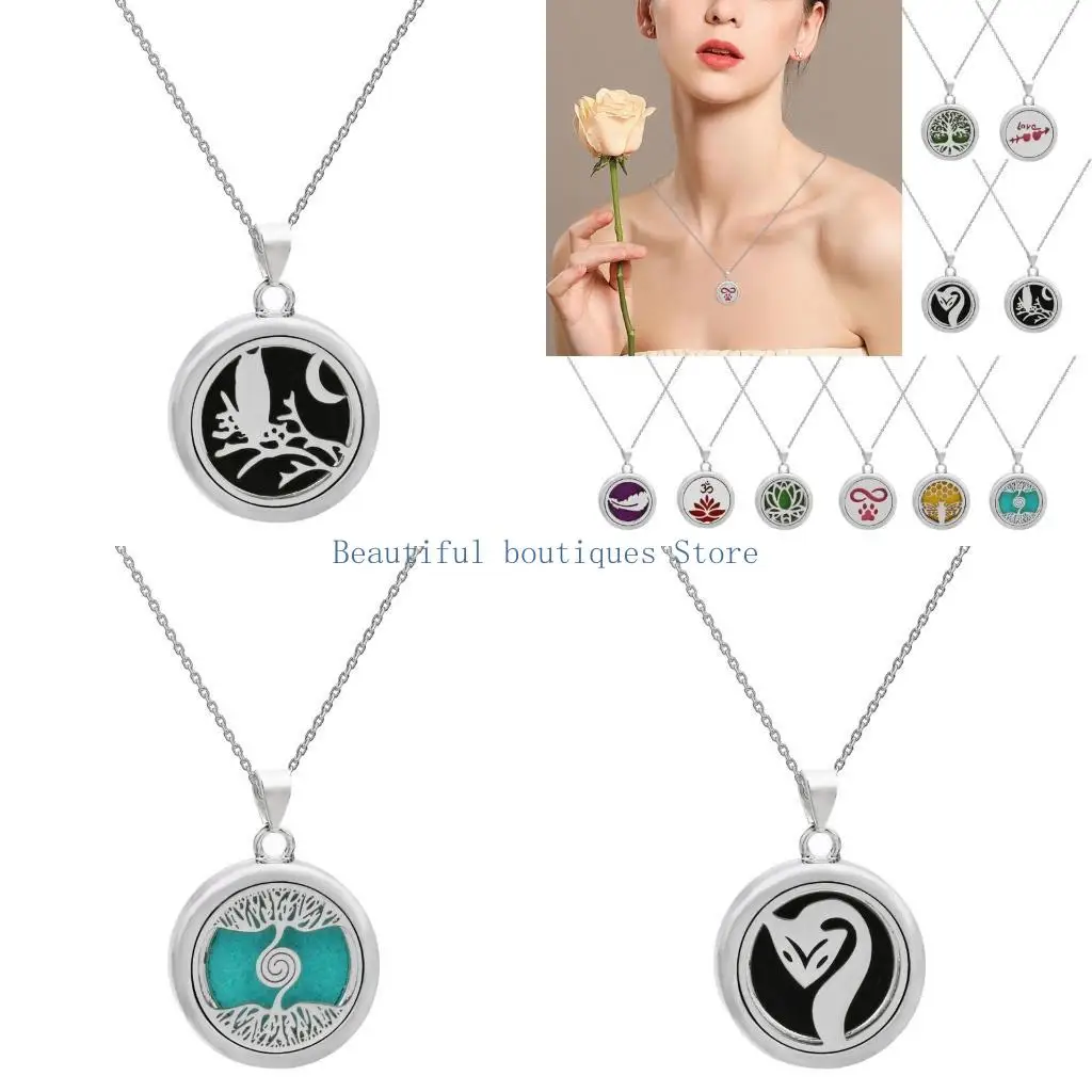 U4LF Elegant Scent Necklace Stylish Trees Of Life Scent Diffuser Necklace Clavicle Chain For Fashion Women