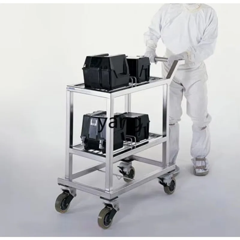 LTT 304 stainless steel double-layer cart laboratory anti-static trolley dust-free workshop