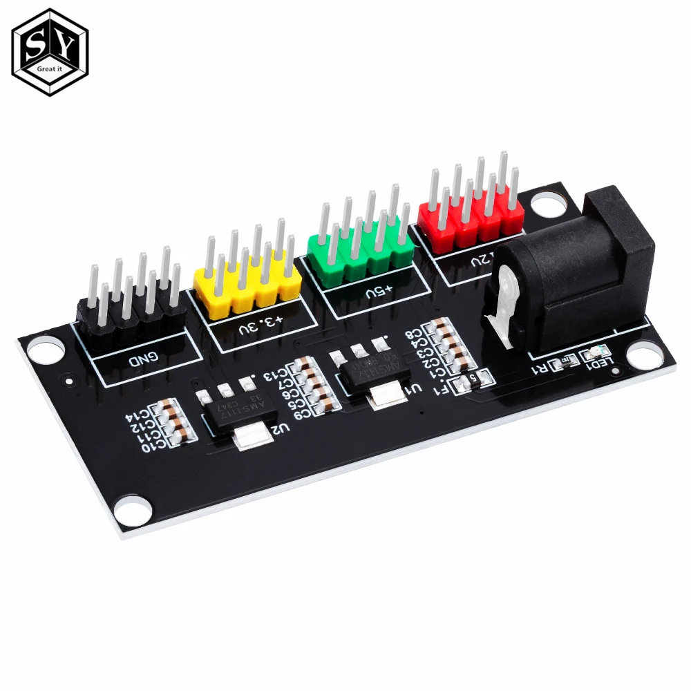 وحدة الطاقة 3.3 فولت 5 فولت 12 فولت وحدة تحويل جهد الإخراج متعددة القنوات DC-DC12V إلى 3.3 فولت 5 فولت 12 فولت